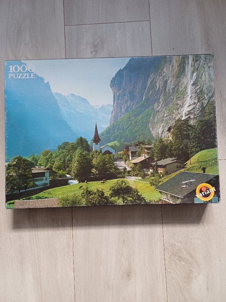 Puzzel van Zwitserse landschappen 2 x 1000 stukjes, Ophalen of Verzenden, 500 t/m 1500 stukjes, Gebruikt, Legpuzzel