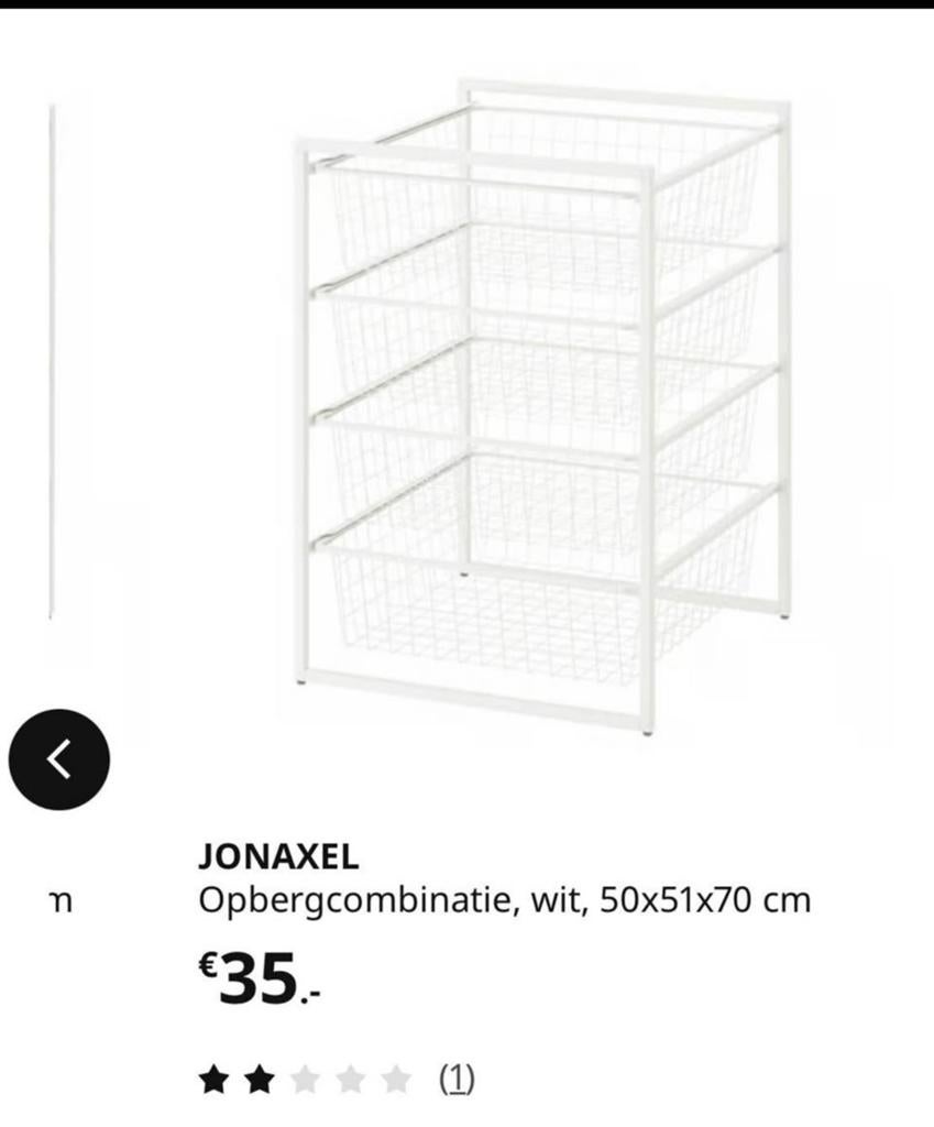 Jonaxel opbergcombinatie gaat weg wegens verhuizing., Ophalen, Zo goed als nieuw
