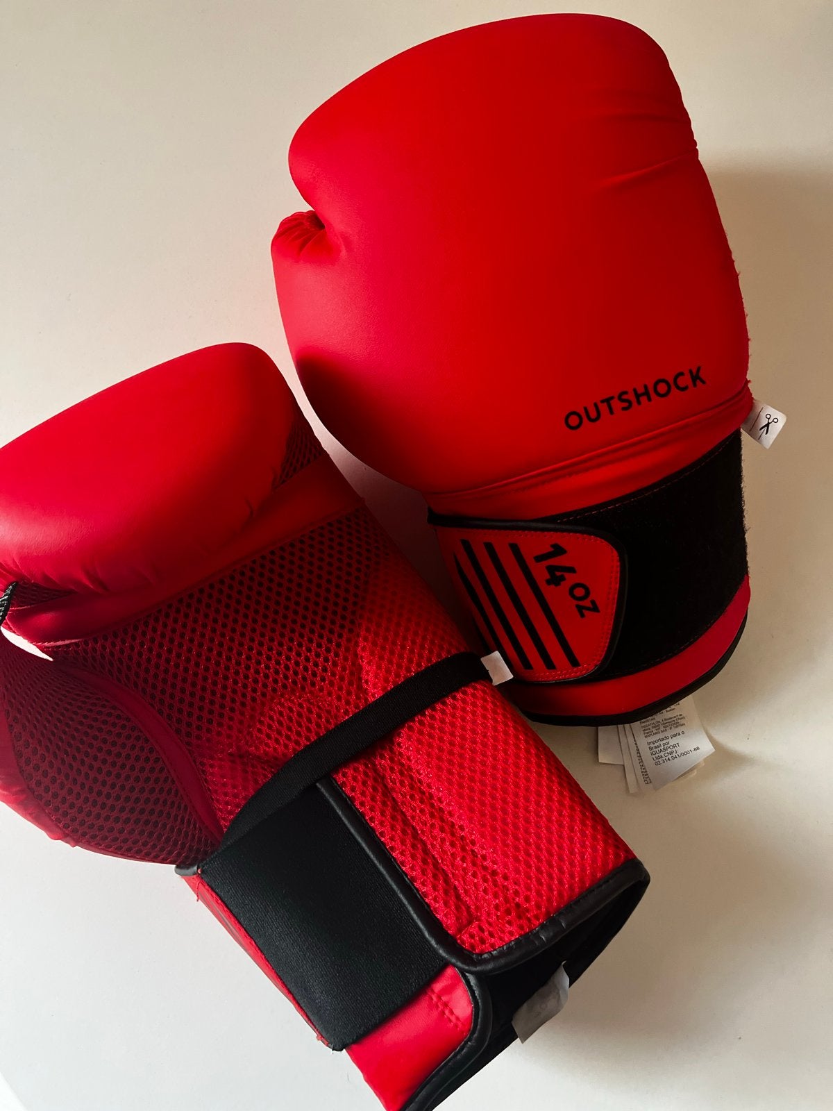 Outshock bokshandschoenen 14 OZ rood, Ophalen, Nieuw, Bokshandschoenen