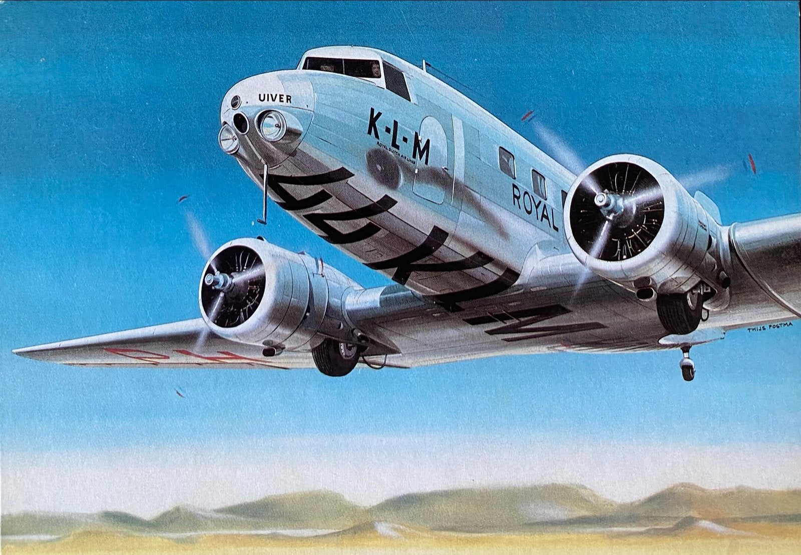 KLM Uiver Memorial Flight 1984 - Thijs Postma, Ophalen of Verzenden, 1980 tot heden, Ongelopen, Overig Europa