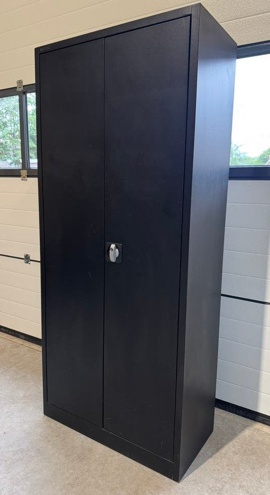 Zwarte stalen kast, Ophalen, Gebruikt, 50 tot 100 cm, 150 tot 200 cm