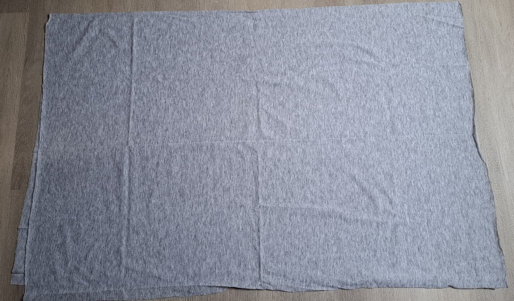 Lap stof tricot gemêleerd grijs, Hobby en Vrije tijd, Stoffen en Lappen, 120 cm of meer, Ophalen of Verzenden, Katoen, Grijs