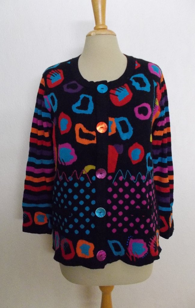 Mooi fleurig wol mix print vest van Pause Cafe! L/3, Verzenden, Zo goed als nieuw, Maat 42/44 (L), Meerkleurig