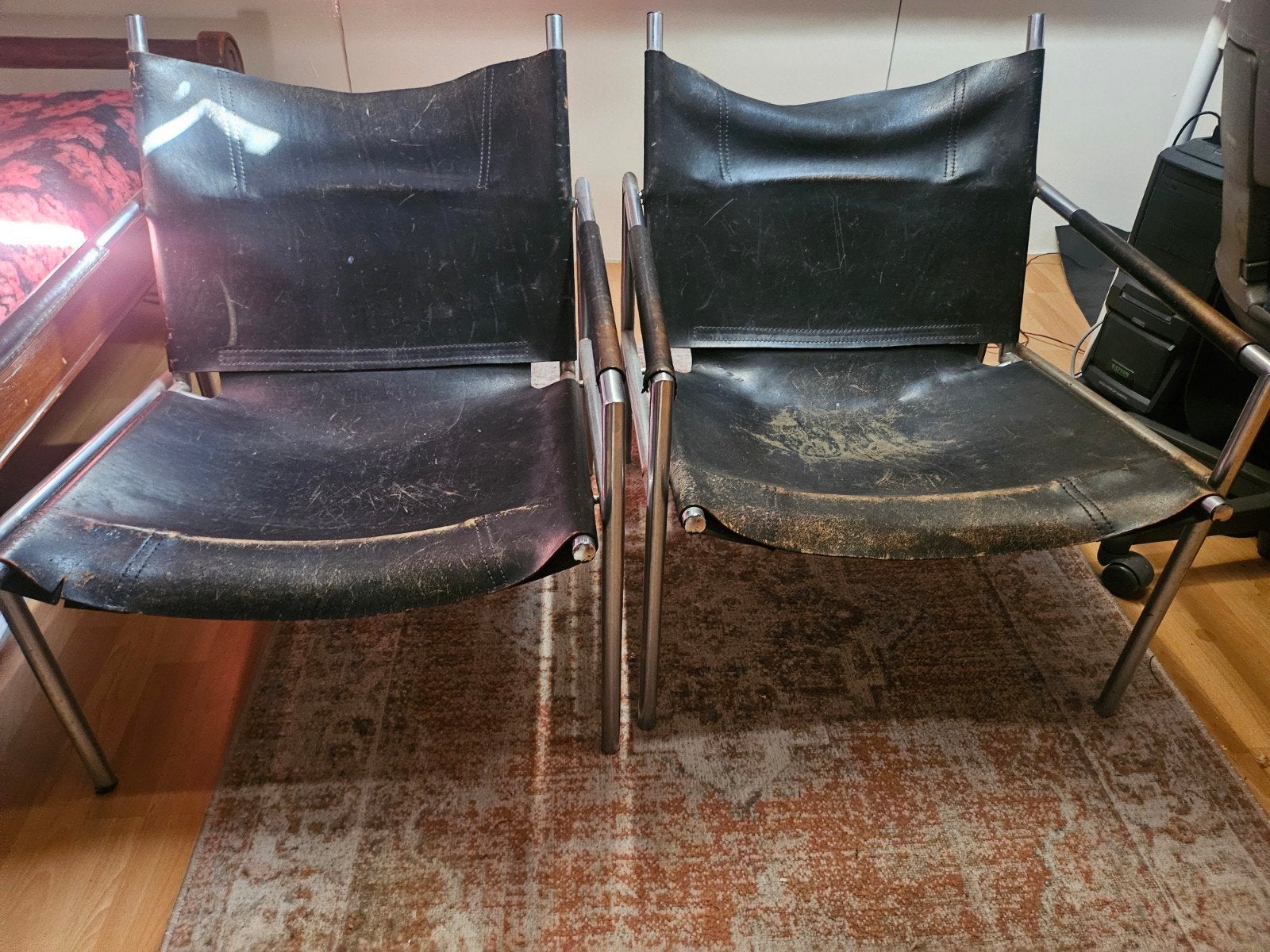 Martin Visser fauteuils, Ophalen, Twee, Zwart, Leer