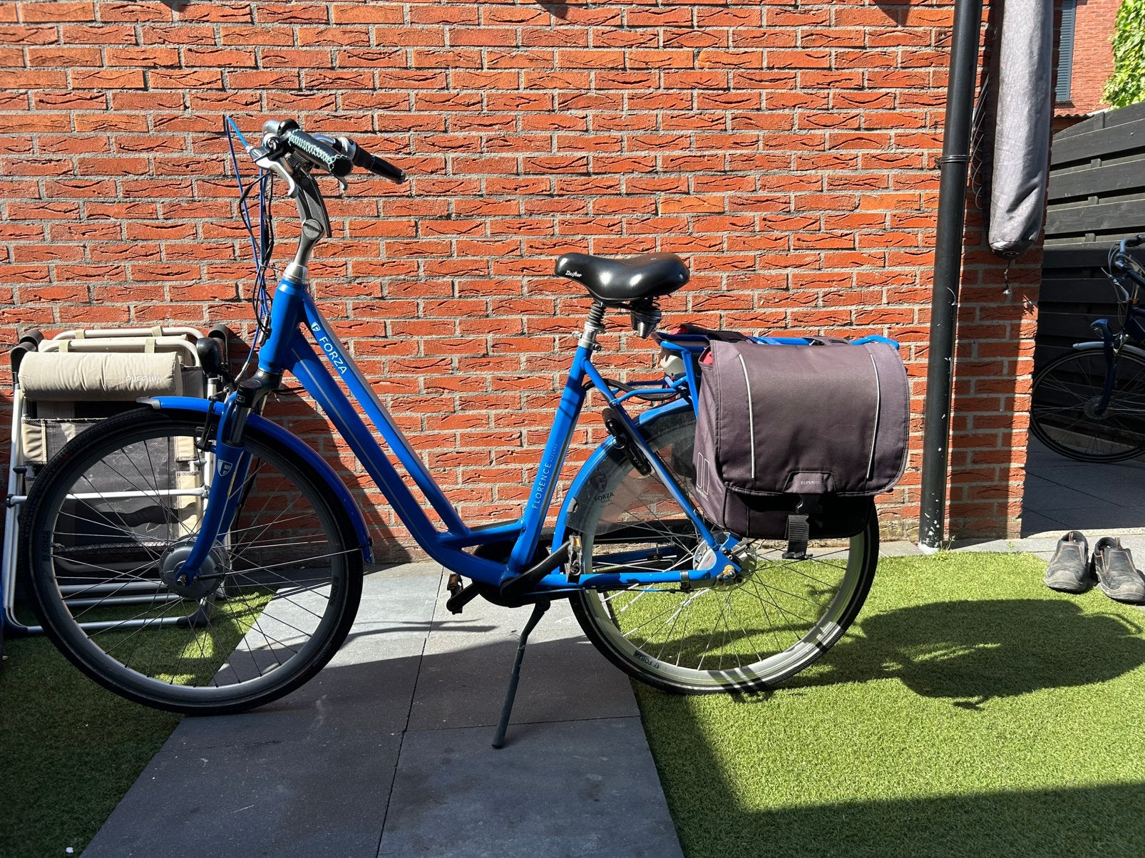 ELEKTRISCHE DAMESFIETS FORZA FLORENCE AZZURRO, Minder dan 30 km per accu, Gebruikt, 51 tot 55 cm, Ophalen