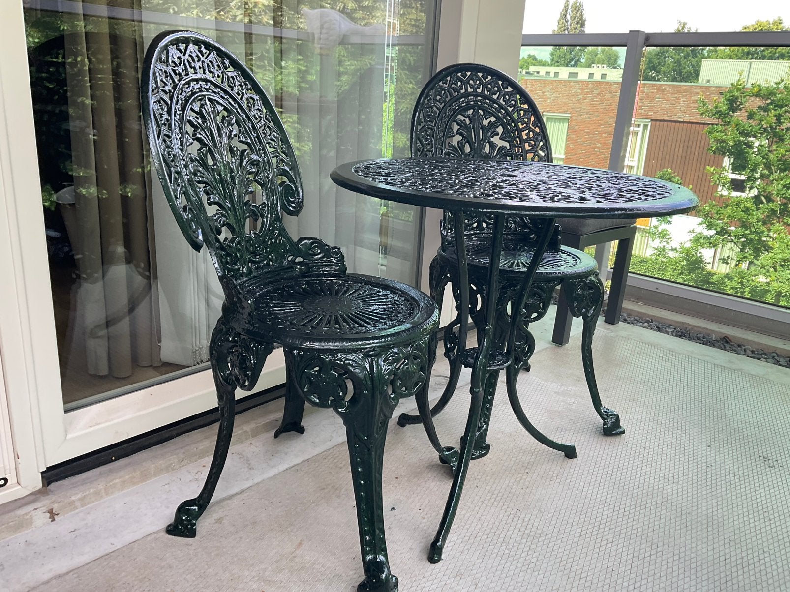 Bistroset tuinset balkonset gietijzer, Ophalen, Zo goed als nieuw, Overige materialen, 2 zitplaatsen