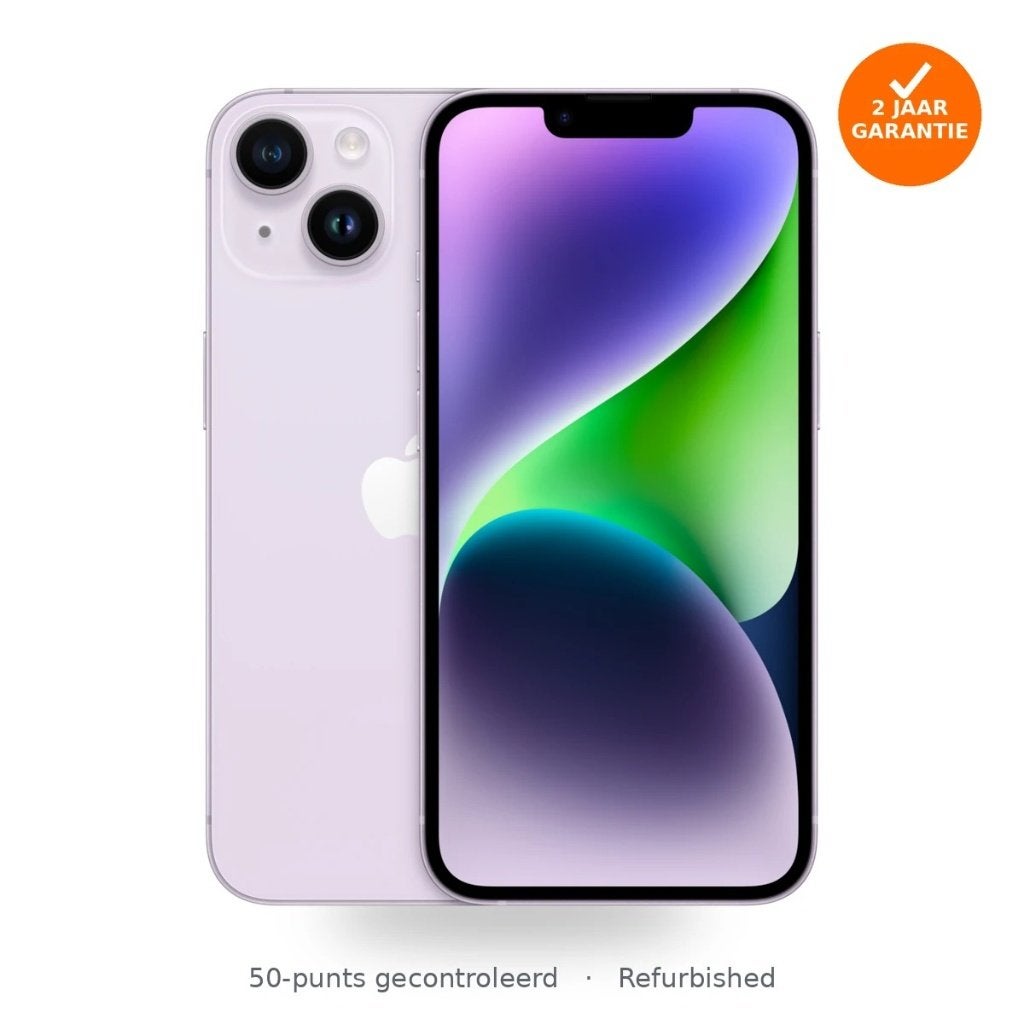 Apple iPhone 14 128GB Paars Refurbished | 2 jaar garantie, 128 GB, Paars, Refurbished, Ophalen of Verzenden