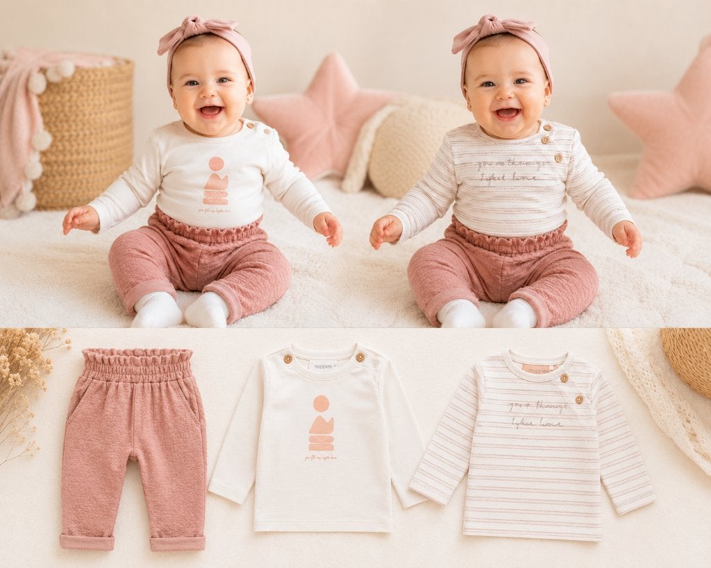 3 Delig Set Noppies Longsleeve Ribera, Rende en broek Luanda, Kinderen en Baby's, Babykleding | Maat 56, SO, Meisje, Nieuw, Setje