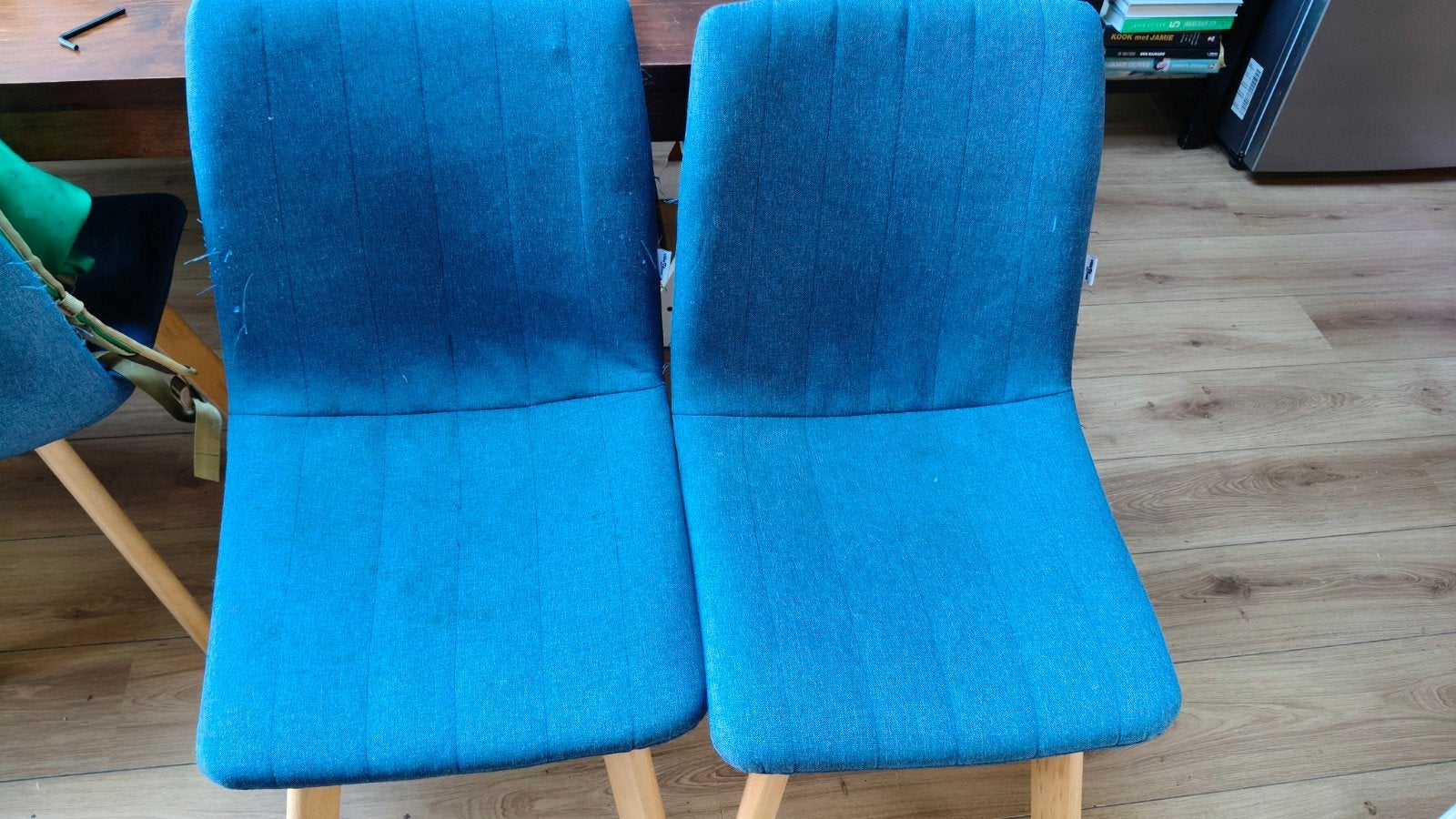 1,2, 4, 6 of 7blauwe stoelen Vida XL met gebruikssporen, zit, Ophalen, Gebruikt, Twee, Blauw