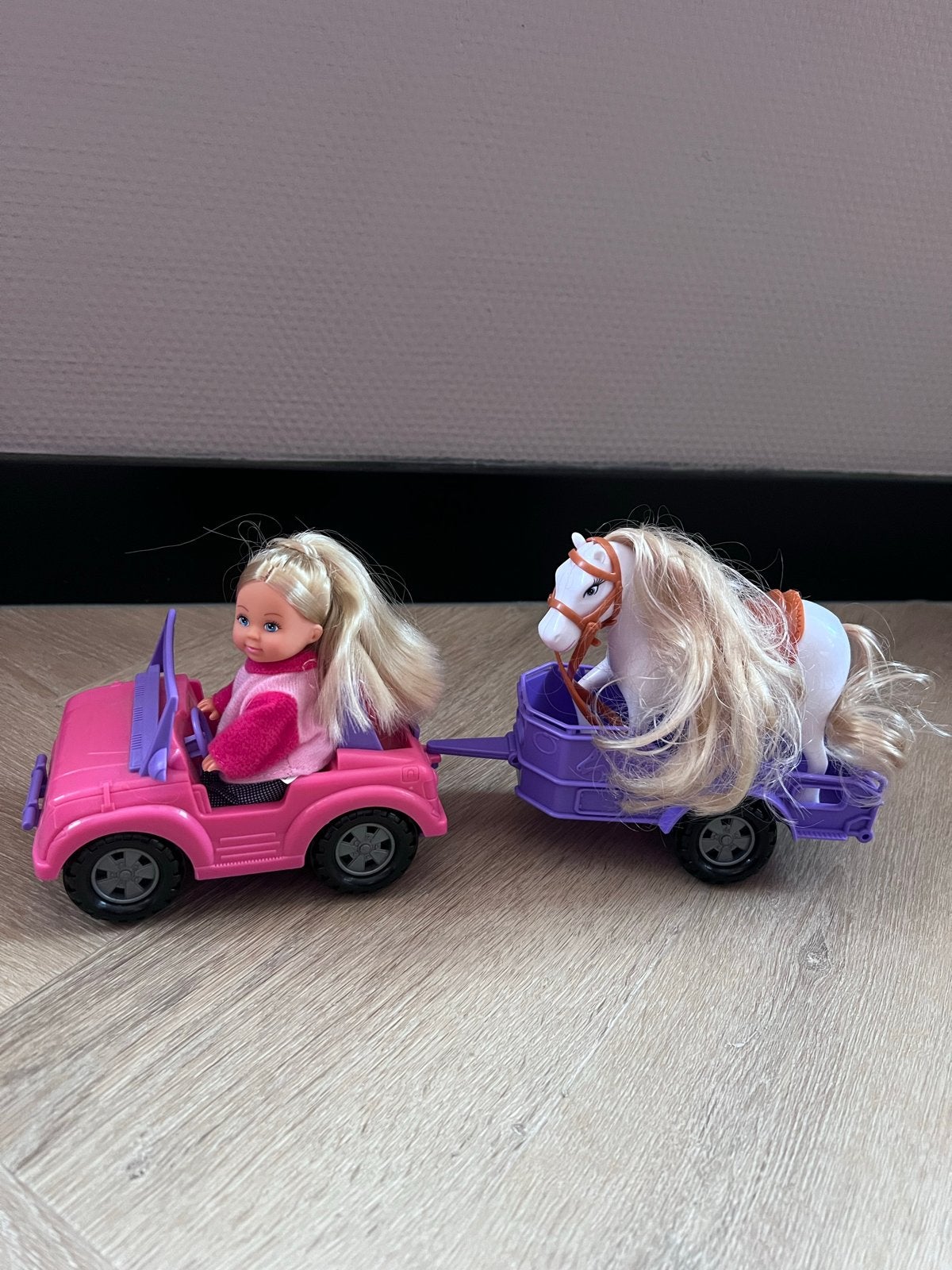 Evi Love Jeep met Paardentrailer, Ophalen of Verzenden, Zo goed als nieuw, Barbie