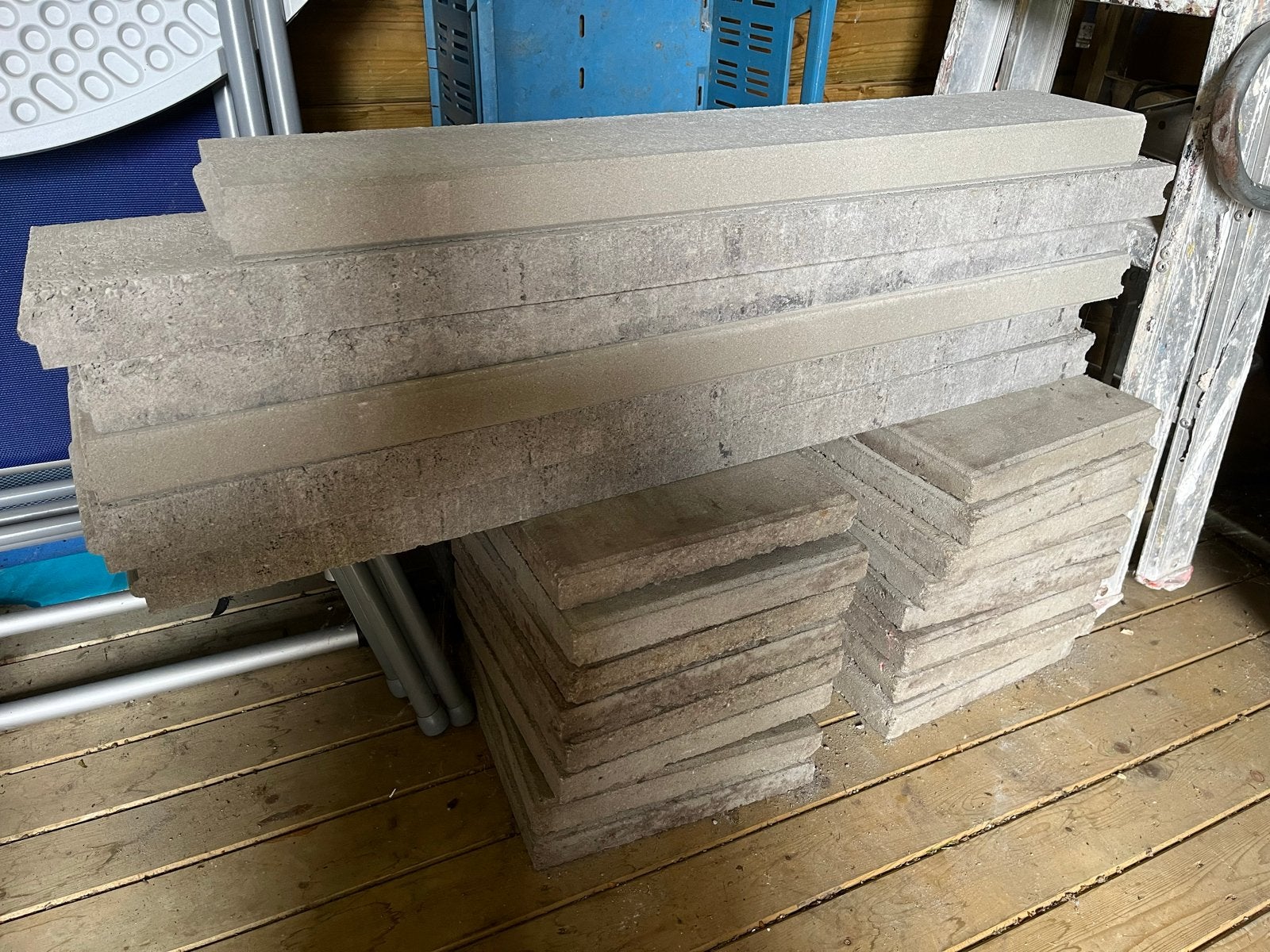 Betonnen terrastegels en opsluitbanden, Ophalen, Gebruikt, Minder dan 5 m², Beton