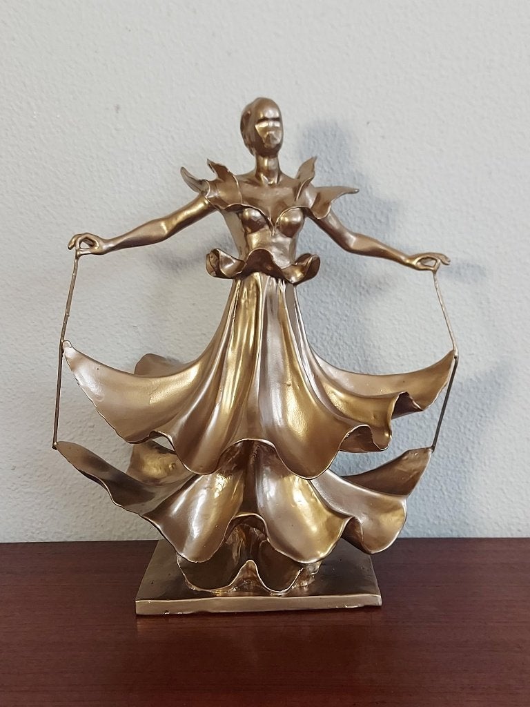 Bronzen Beeld Sculptuur Dalinian Dancer Salvador Dali, Ophalen of Verzenden, Brons, 20 - 50 cm, Goud