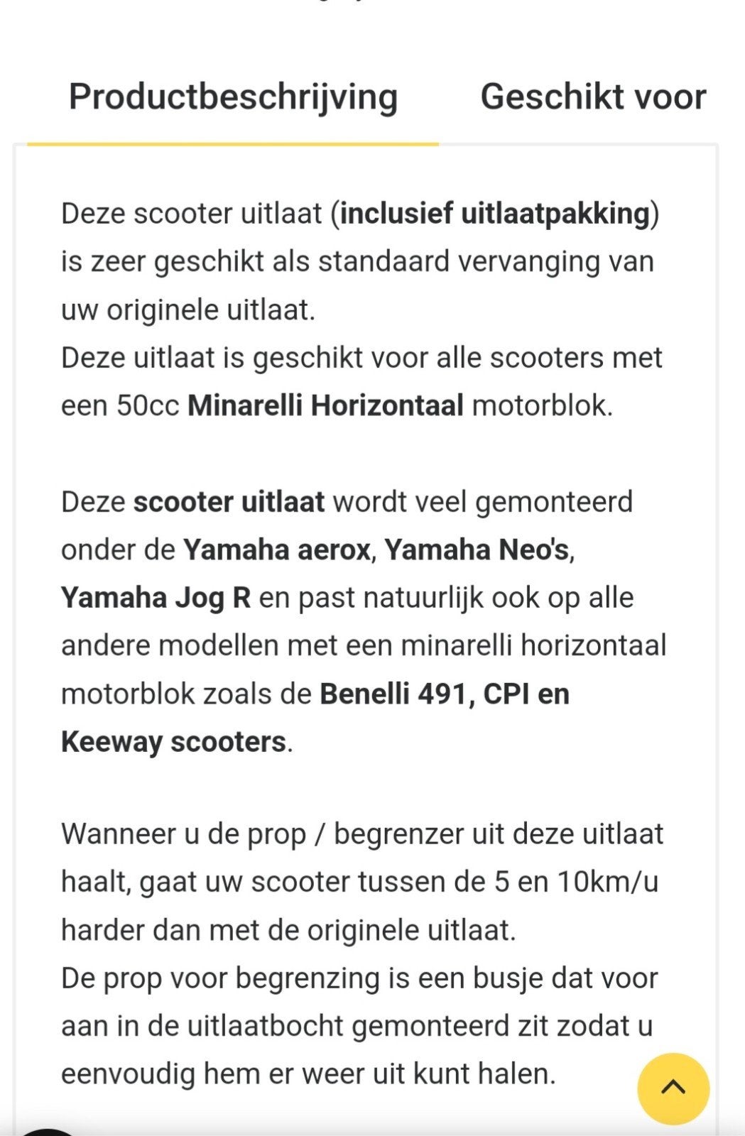 Scooter uitlaat voor 50cc Minarelli Horizontaal motorblok, Ophalen of Verzenden, Nieuw, Uitlaat, Overige merken