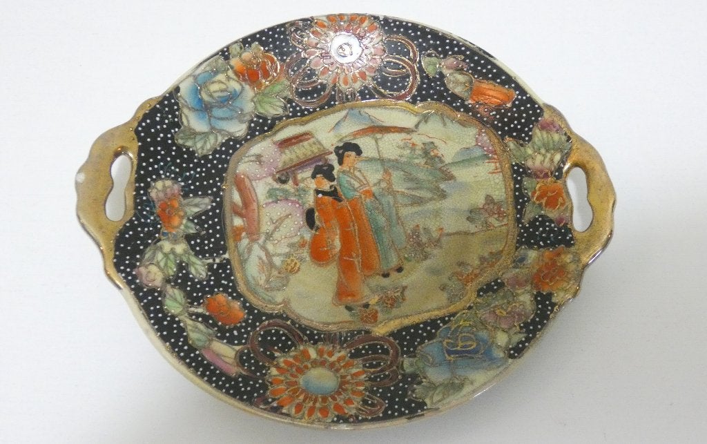 China -Satsuma- schaaltje met open handvat [2090-D], Antiek en Kunst, Ophalen of Verzenden
