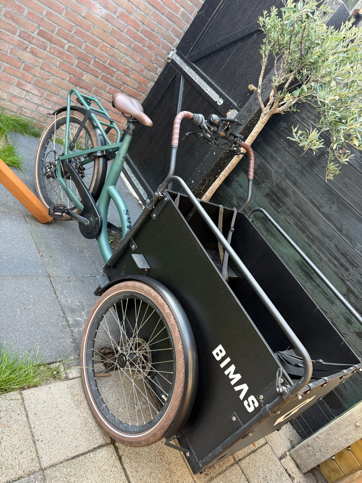 Elektrische bakfiets Bimas met op maat gemaakte huif, Fietsen en Brommers, Gebruikt, Goederen, Elektrisch, Ophalen