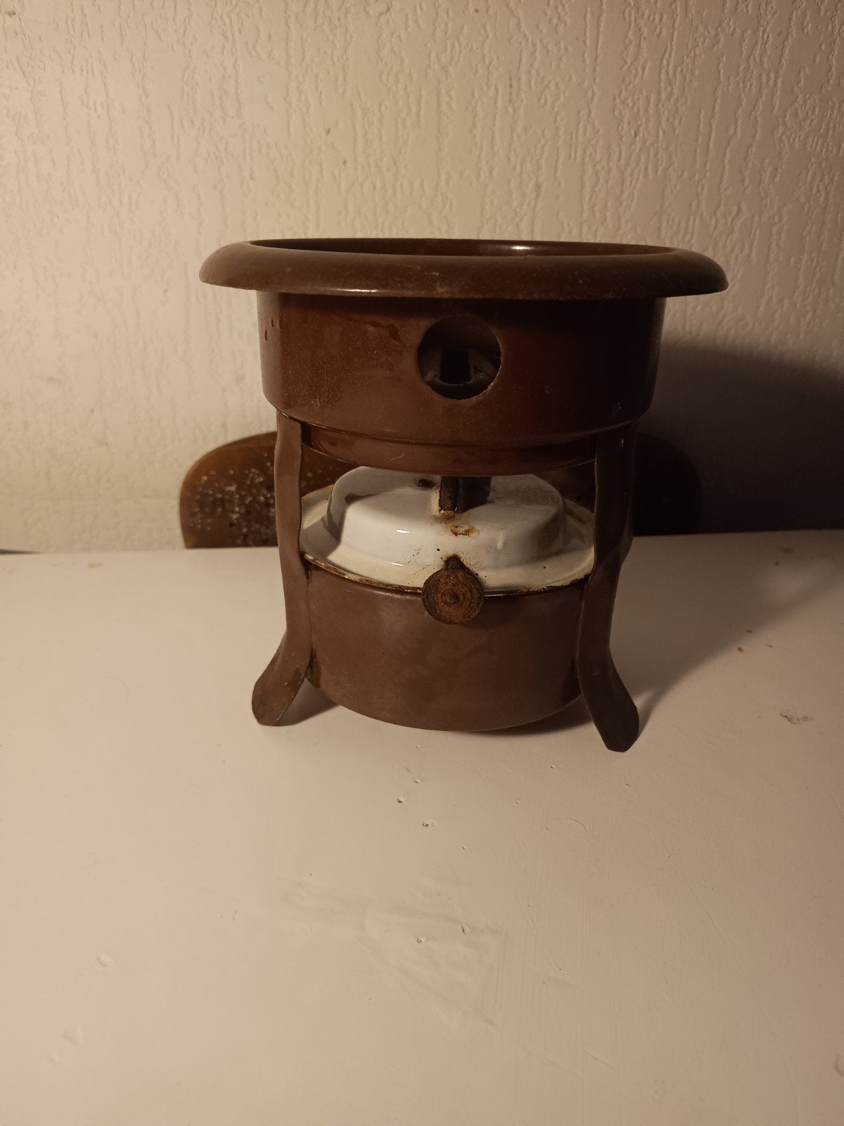 Vintage emaille emmers, schaal en oliestel - decoratief, Antiek en Kunst, Antiek | Emaille, Ophalen of Verzenden