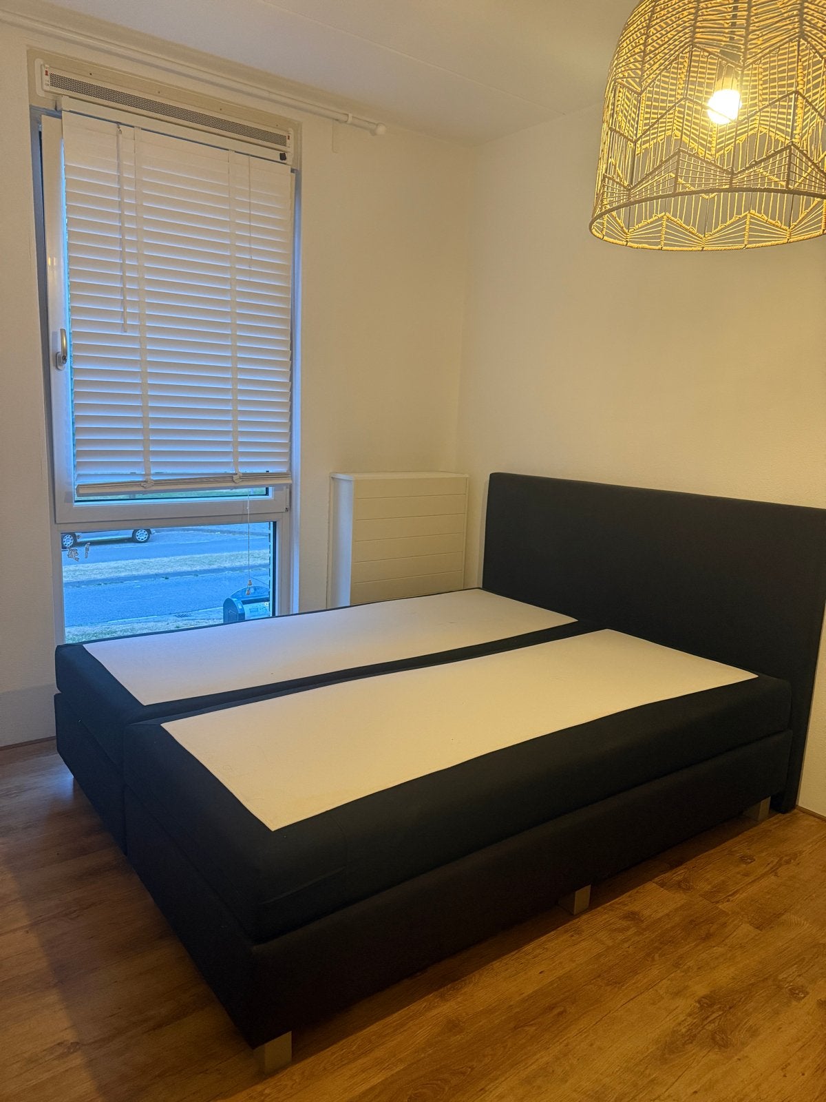 Tweepersoons boxspring zonder topper, Ophalen, Zwart, Tweepersoons, Zo goed als nieuw