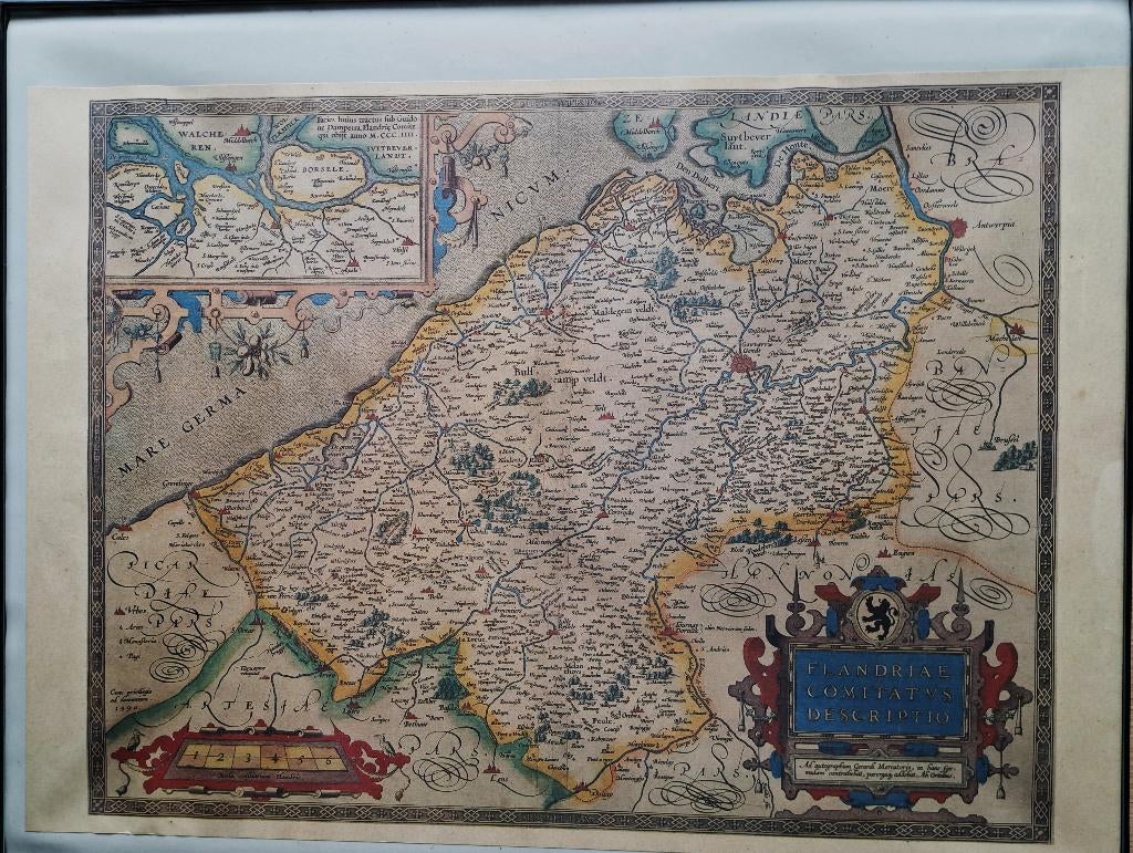 "Flandriae Comitatus Descriptio" 1592 Old- Europe- maps, Ophalen