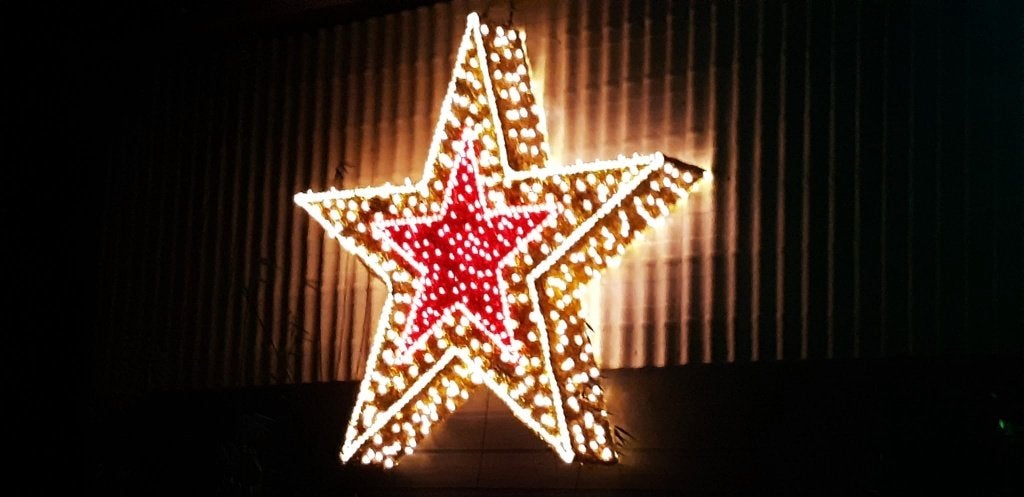 Verlichte kerstster voor lichtjesoptocht, Ophalen, Gebruikt
