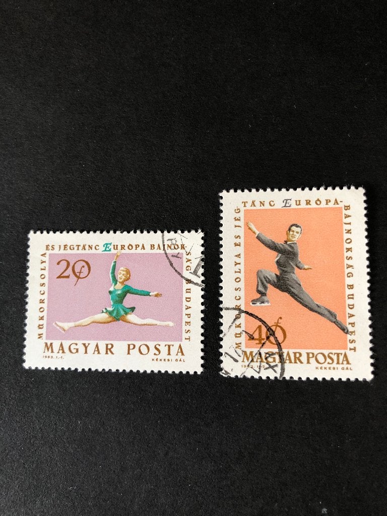 Hongarije ijsdansen sport gestempeld, Postzegels en Munten, Postzegels | Europa | Hongarije, Ophalen of Verzenden, Gestempeld