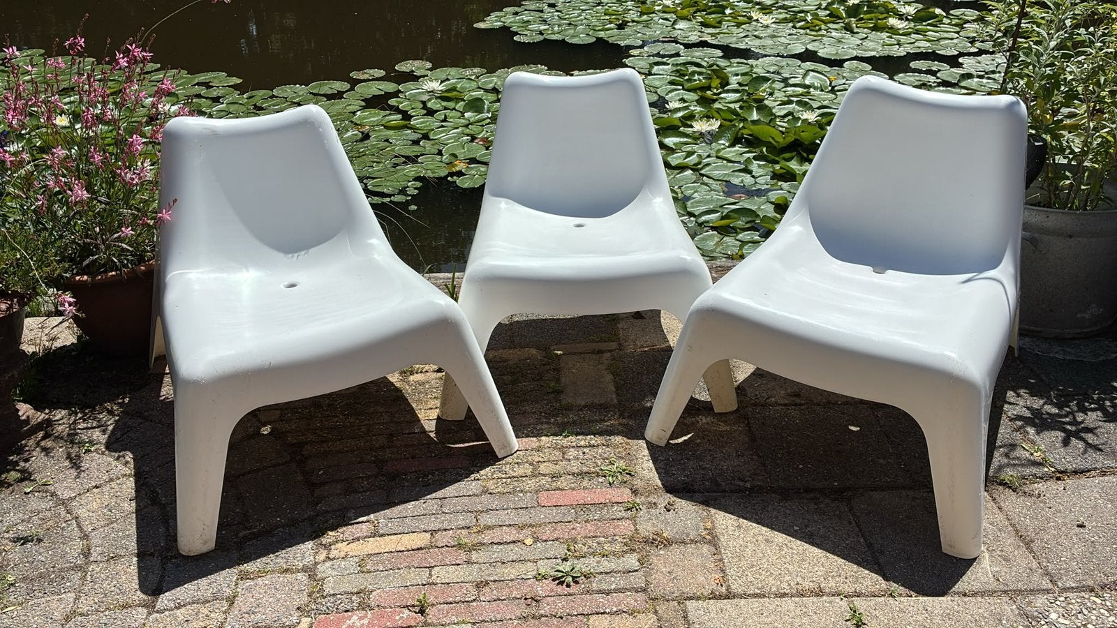 3x Ikea PS Vagö tuinstoelen zie info, Tuin en Terras, Tuinstoelen, Ophalen, Kunststof, Stapelbaar