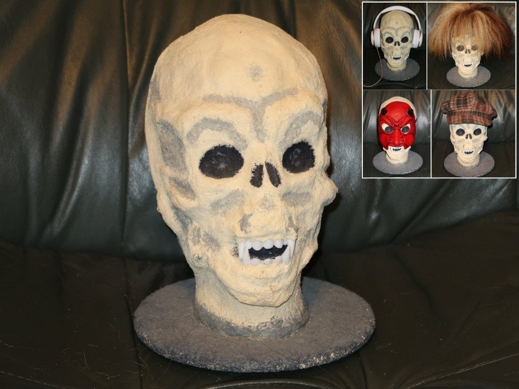 unieke koptelefoonhouder Monster Schedel, ook voor Carnaval, Verzenden, Zo goed als nieuw