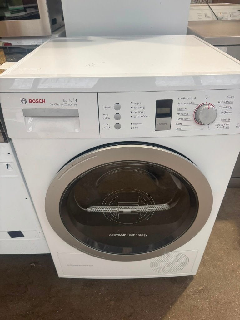 Bosch Droger Warmtepompdroger schoon garantie, Witgoed en Apparatuur, Wasdrogers, Zo goed als nieuw, Condens, Voorlader, 6 tot 8 kg