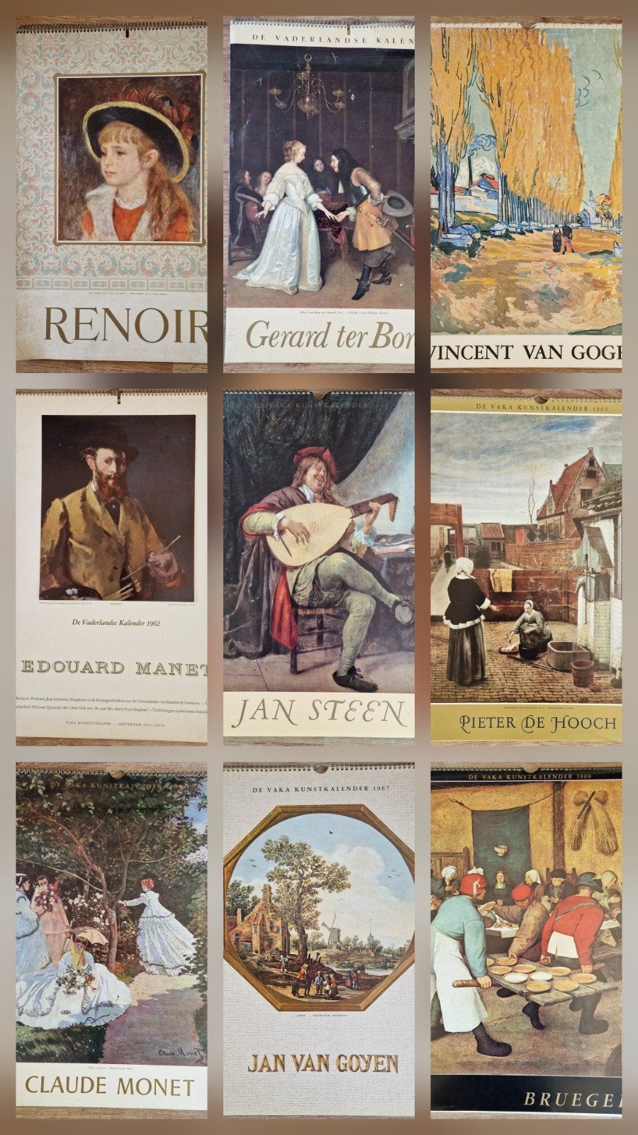 Zeldzame collectie VAKA Kunst Kalenders! 1959 tm 1969, Ophalen of Verzenden, Maandkalender