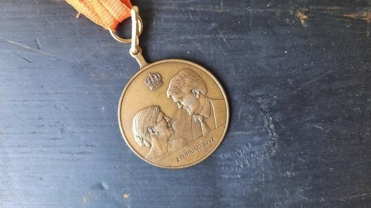 Herinneringsmedaille Huwelijk Willem-Alexander & Máxima, Postzegels en Munten, Ophalen of Verzenden, Overige materialen