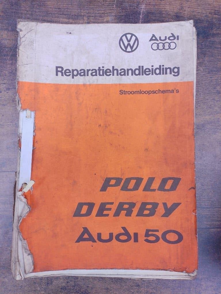 Vw  Polo Derby Audi 50 dealer werkplaatsboek Stroomschema's, Ophalen, Gelezen, Volkswagen
