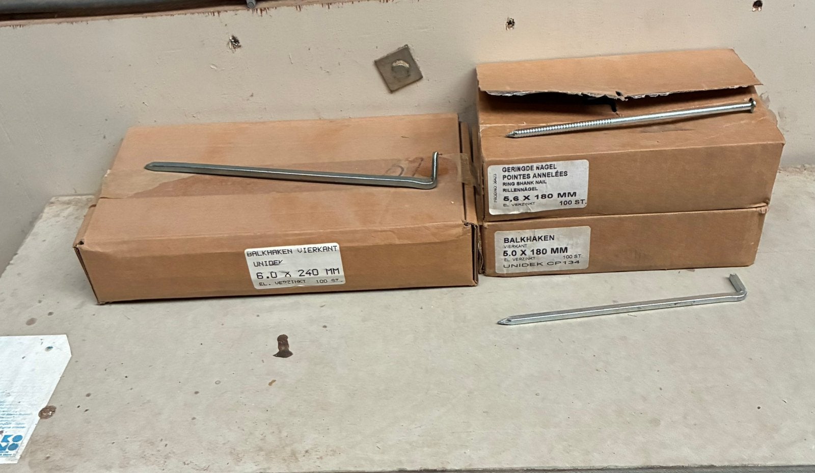 Bevestiging materiaal dakplaat €5,-, Ophalen, Nieuw, 100 tot 250 mm, Spijkers