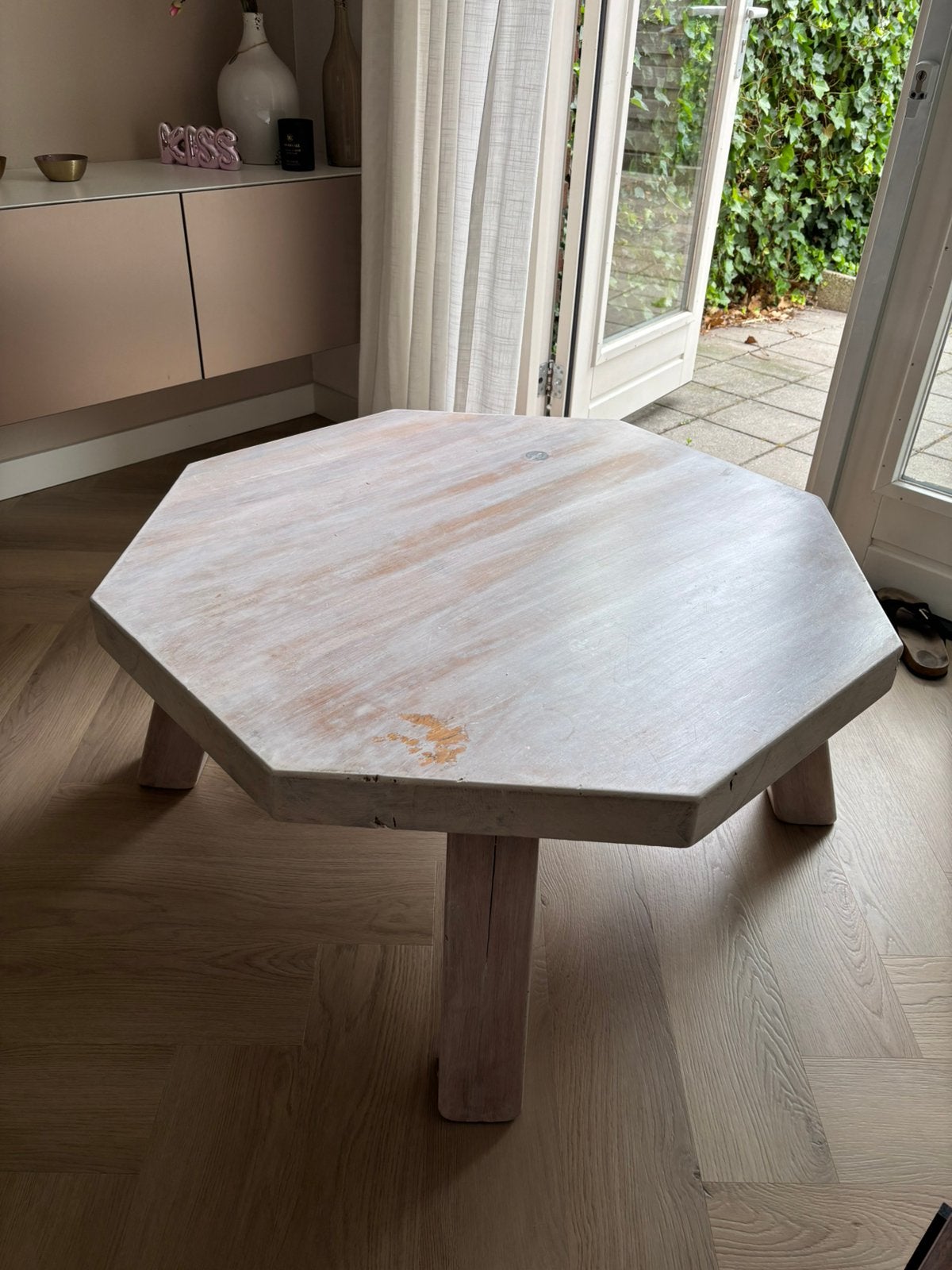 Eiken houten tafel, Ophalen, 200 cm of meer, 50 tot 100 cm, Zo goed als nieuw