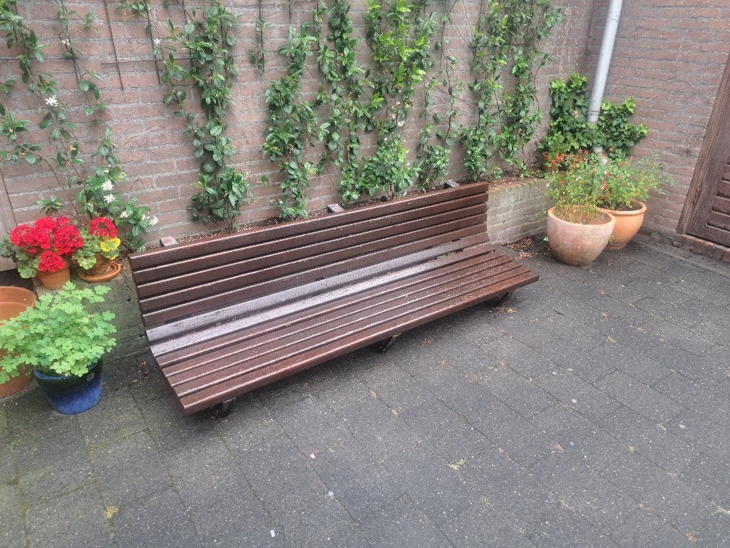Houten tuinbankje om op te hangen., Ophalen, Gebruikt, Hout