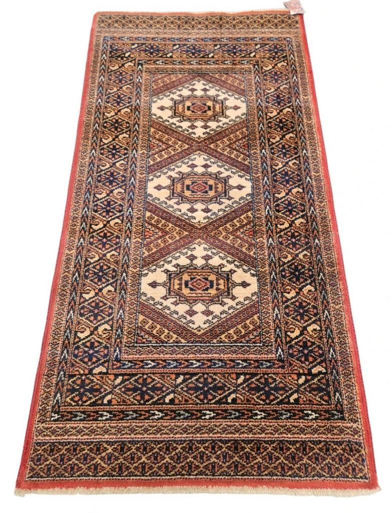 Vintage Perzisch wol Samarkand vloerkleed rood 71x136cm