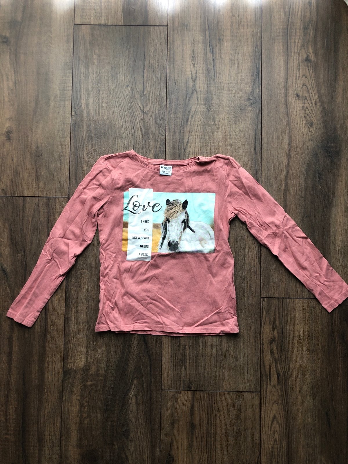 Page One Young Longsleeve met Paard Print - Maat 134/140, Kinderen en Baby's, Kinderkleding | Maat 134, Ophalen of Verzenden, Gebruikt