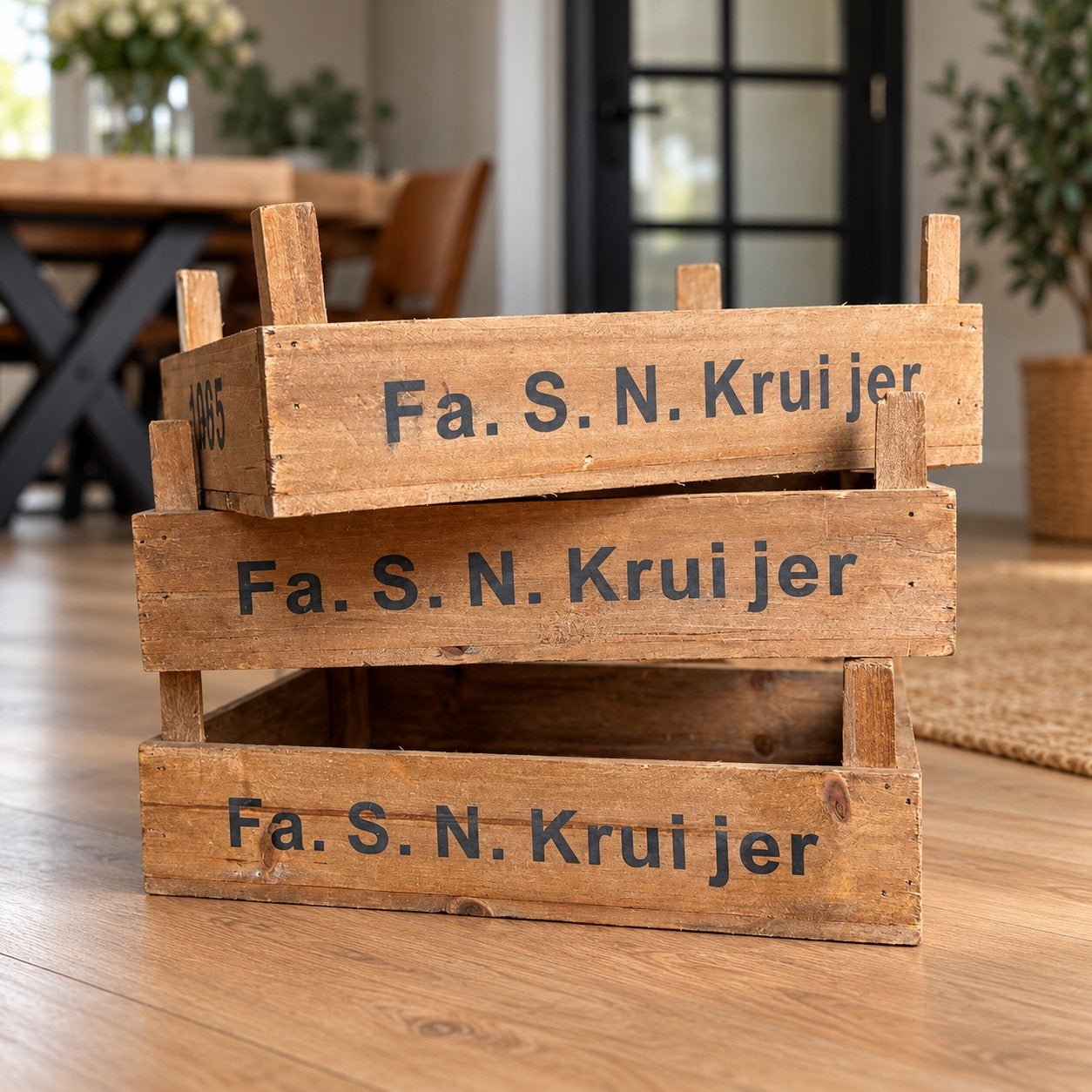 Vintage Houten Krat - Decoratief  (8 stuks op voorraad), Gebruikt, 40 tot 60 cm, 50 tot 75 cm, Minder dan 35 cm