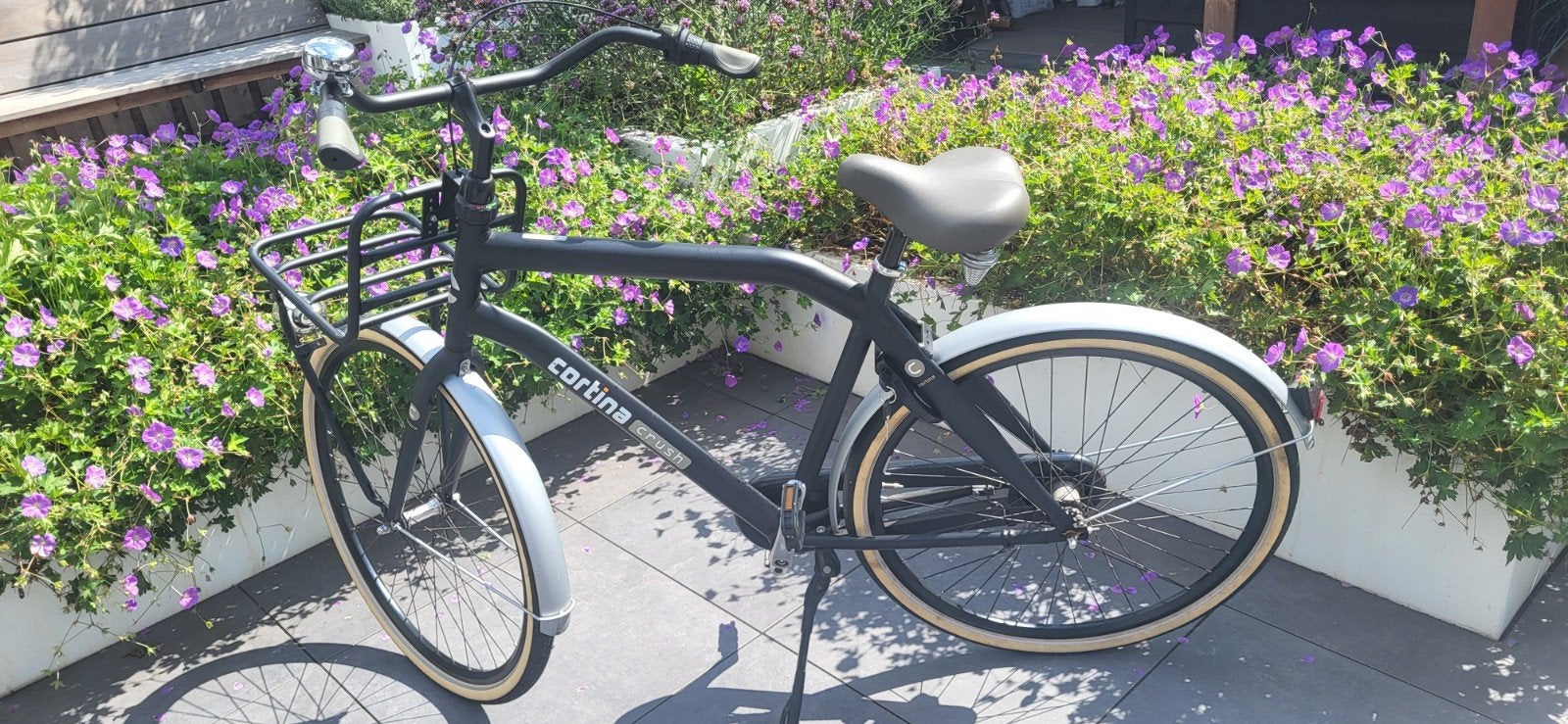 Cortina Crush herenfiets, mat zwart - Zo goed als nieuw, Terugtraprem, Versnellingen, 56 cm of meer, Zo goed als nieuw