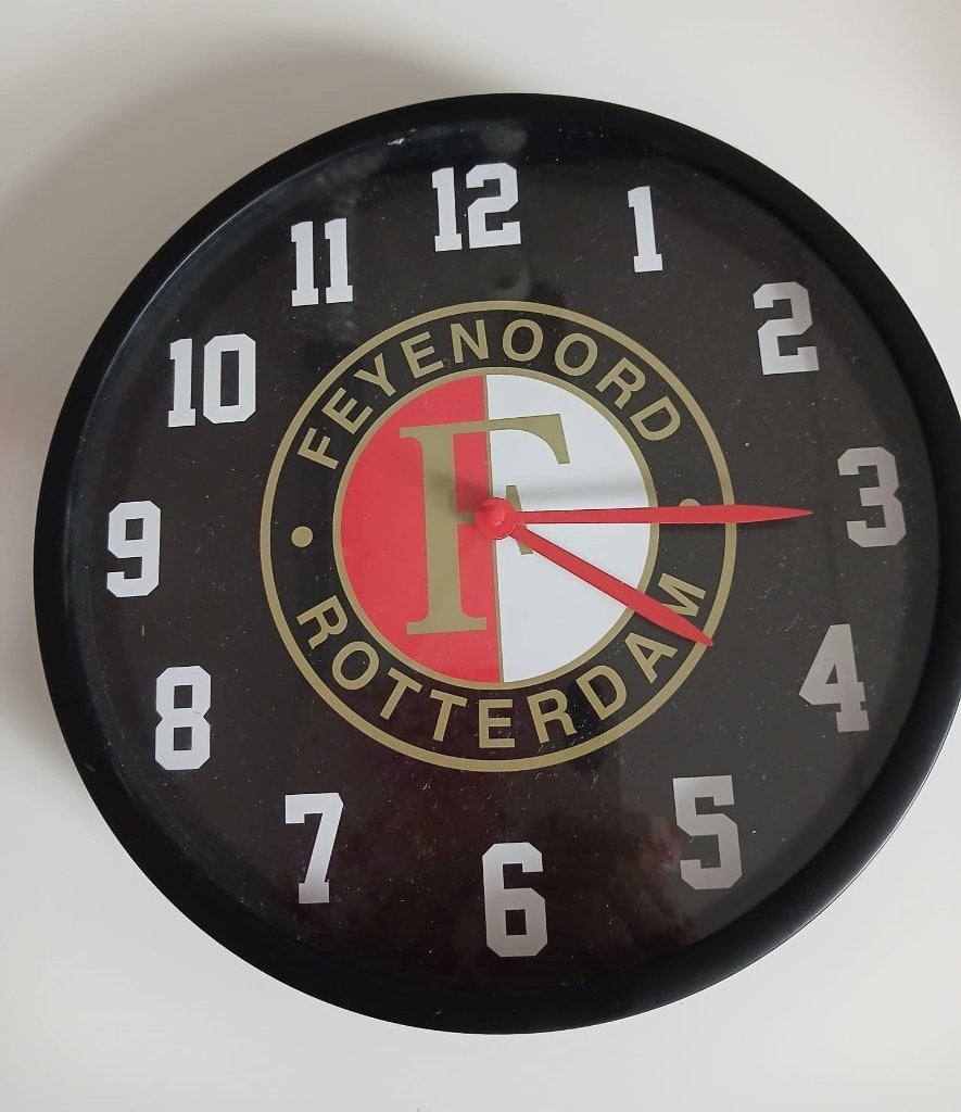 Feyenoord wandklok, Ophalen of Verzenden, Zo goed als nieuw, Kunststof