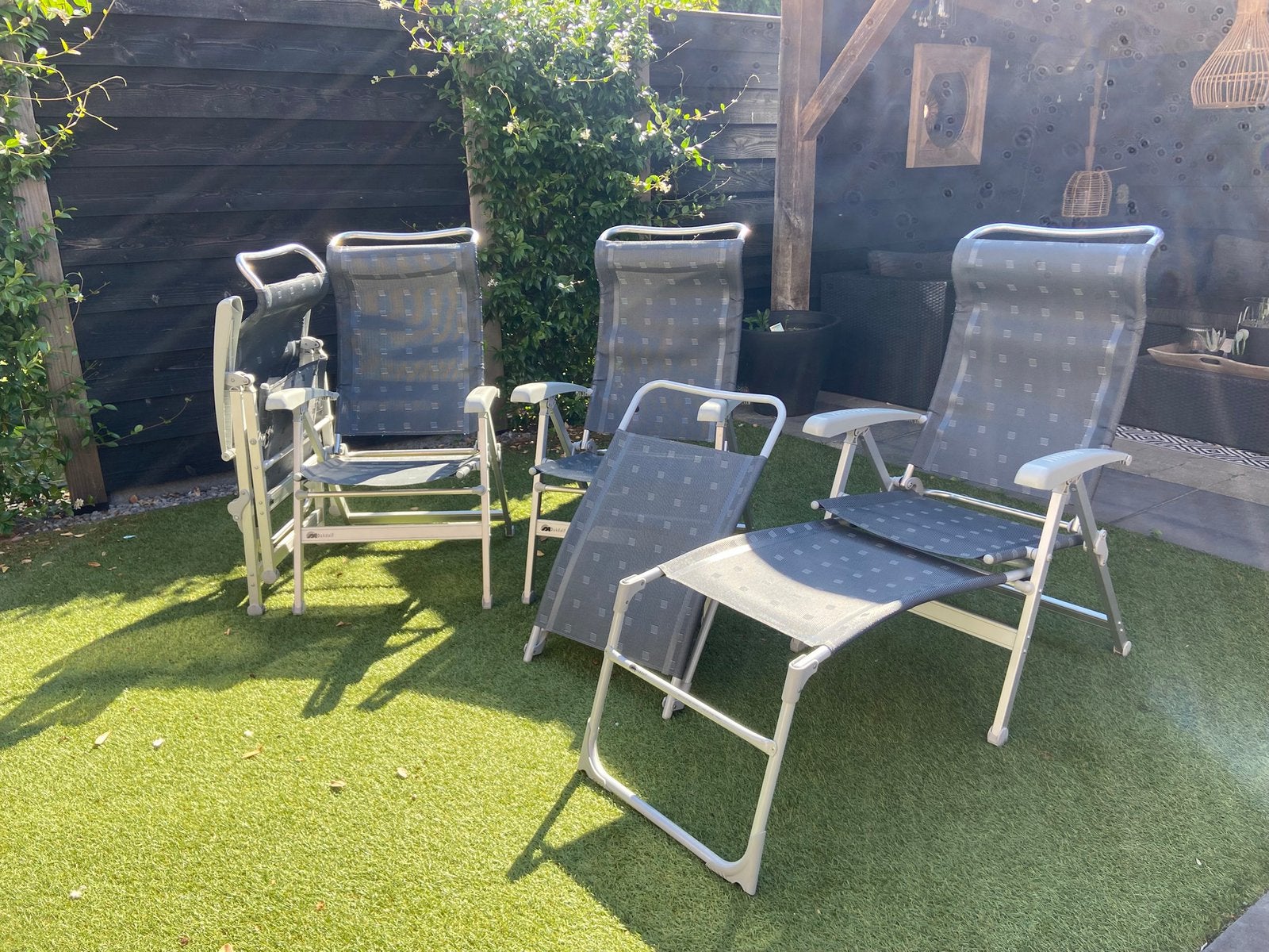 Dukdalf verstelbare campingstoelen met 2 losse beensteunen, Ophalen, Gebruikt, Campingstoel