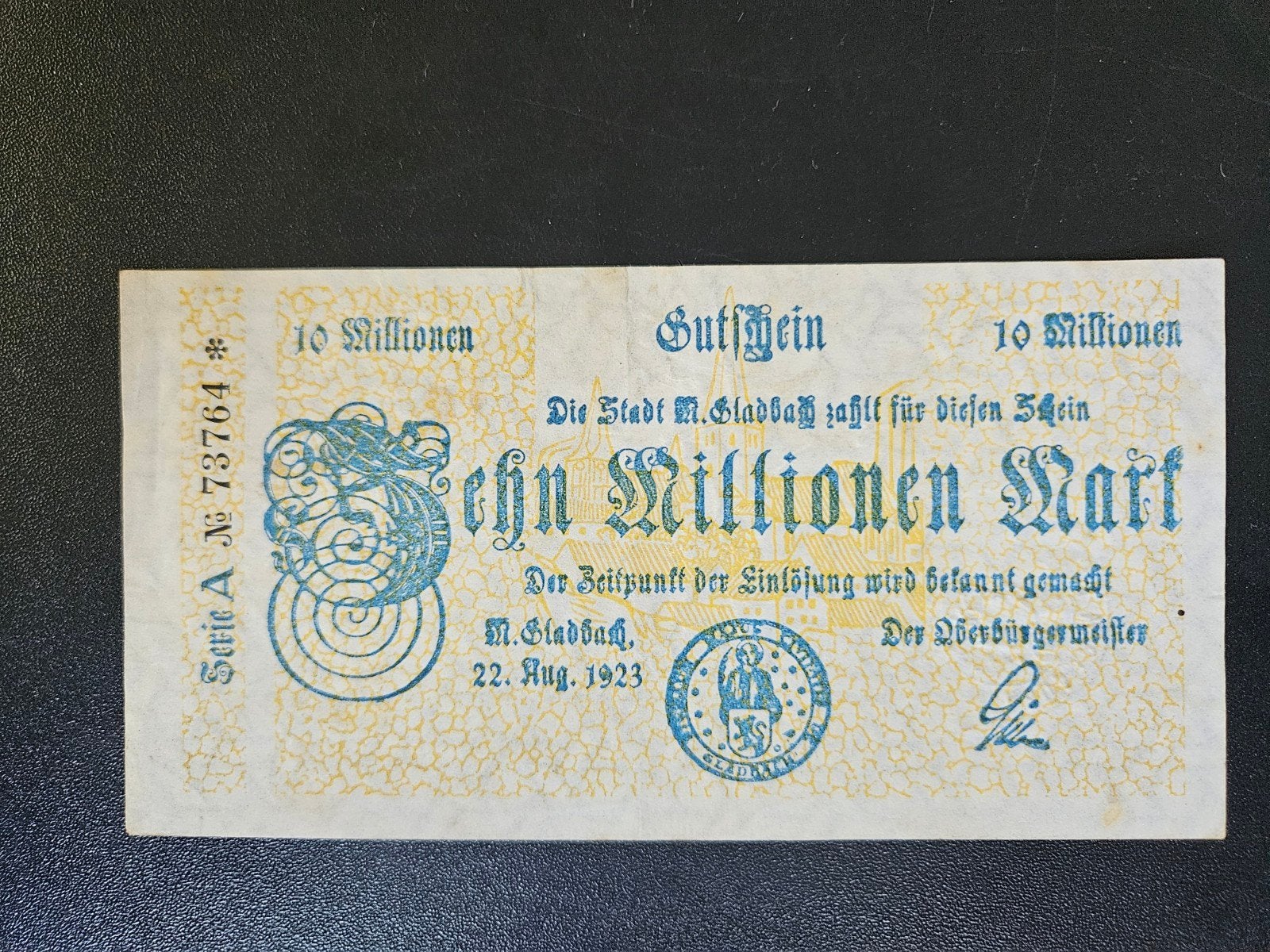 Duitsland Muenchen-Gladbach Rheinland 1923, Ophalen of Verzenden, Duitsland, Los biljet