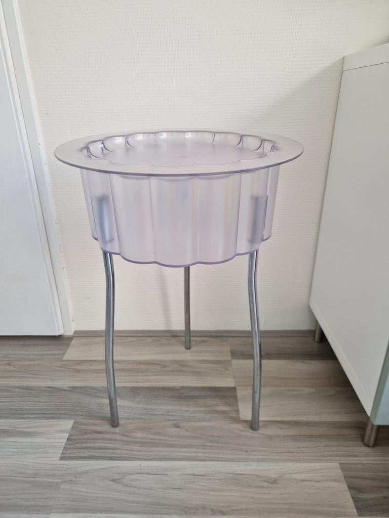 Leuke transparante bijzettafel met opbergruimte, Kunststof, Gebruikt, Modern, Speels, Rond