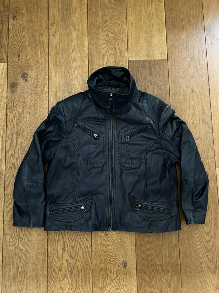 Cabrini Leren Jas - Blauw, Maat 42/44 (L), Kleding | Dames, Ophalen of Verzenden, Zo goed als nieuw, Maat 42/44 (L), Zwart