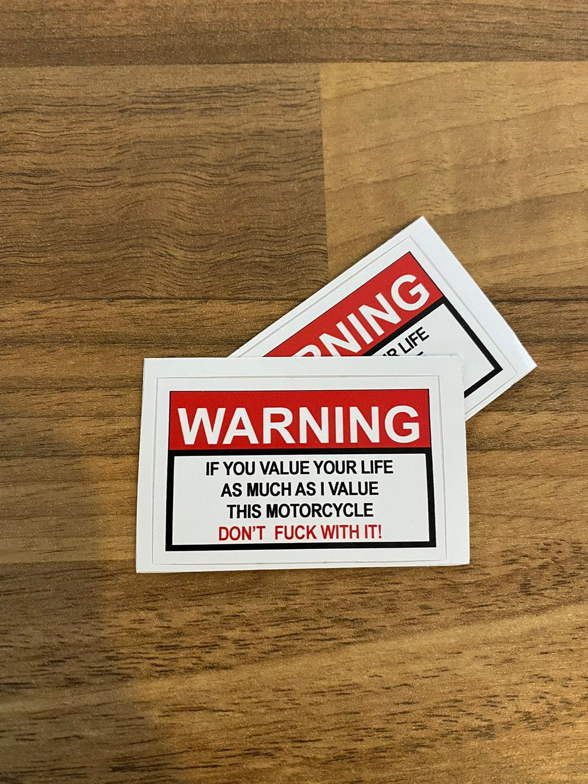 Warning sticker, Motoren, Accessoires | Stickers, Ophalen of Verzenden