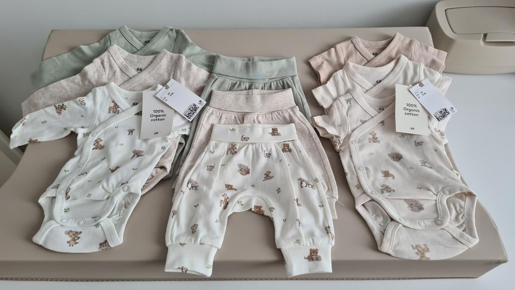 Nieuwe babykleding maat 50 met kaartje - H&M Organic Cotton, Kinderen en Baby's, Jongetje of Meisje, H&M, Nieuw, Ophalen of Verzenden