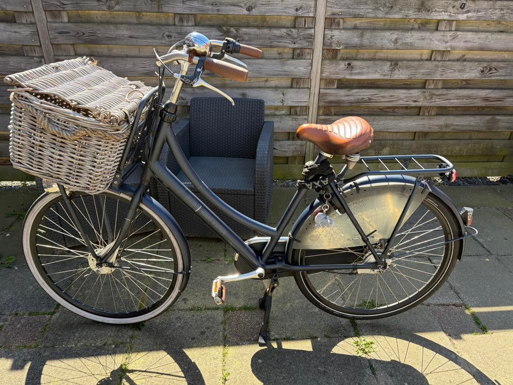 Nette cortina fiets U4  transport blauwe, Gebruikt, Versnellingen, Trommelrem, 56 cm of meer