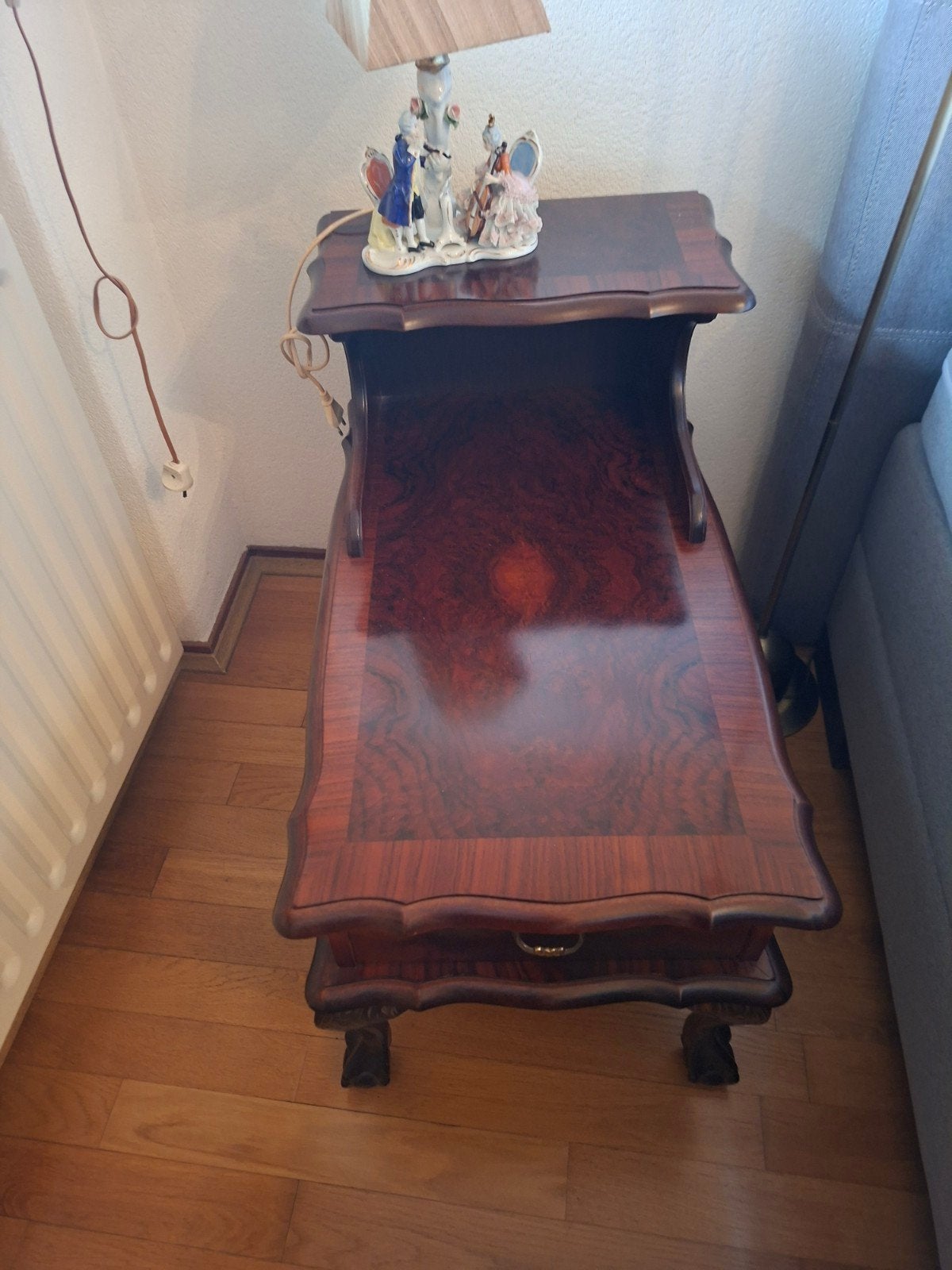 Antieke bijzettafel met lade - Mahoniehout, Antiek en Kunst, Ophalen