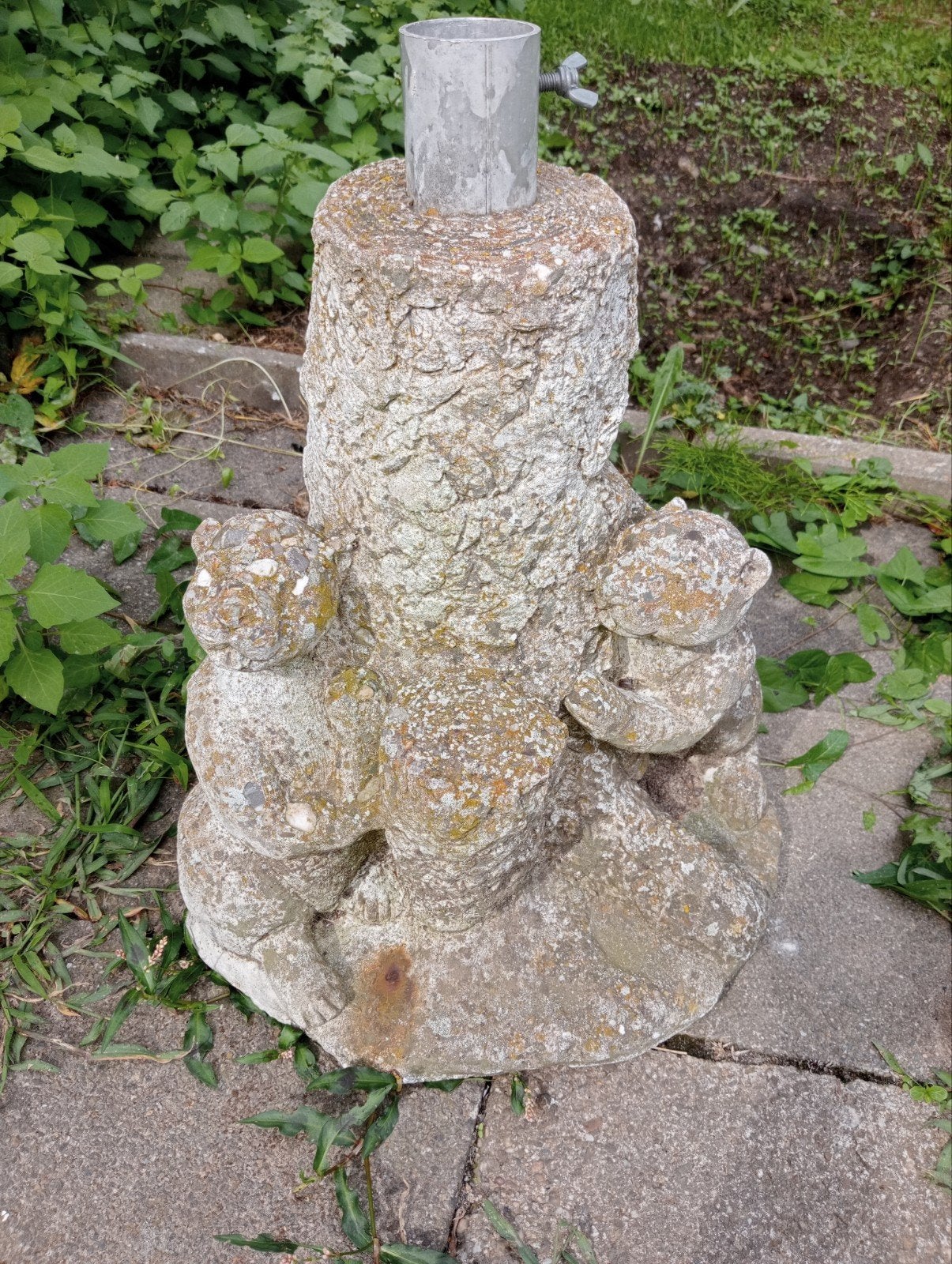 Decoratieve parasolvoet met beertjes, Tuin en Terras, Gebruikt, Onbekend, Ophalen of Verzenden, Parasolvoet