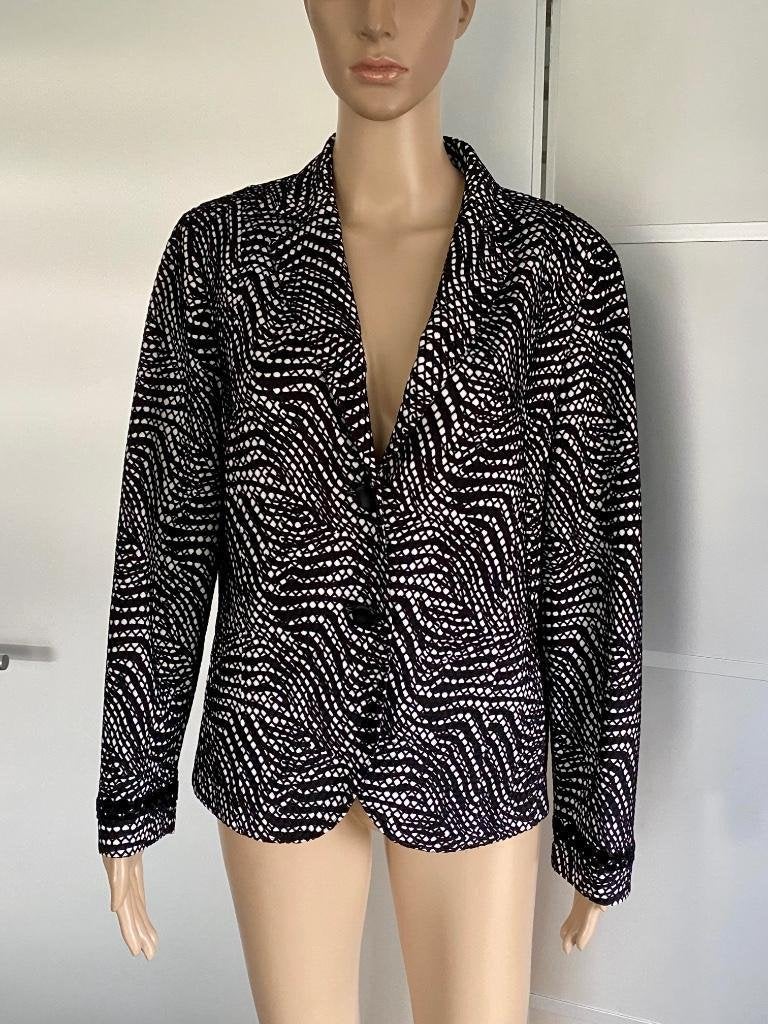 J534 Sommermann mt. 42=L jasje blazer colbert vest zwart/wit, Kleding | Dames, Sommermann, Zwart, Maat 42/44 (L), Ophalen of Verzenden