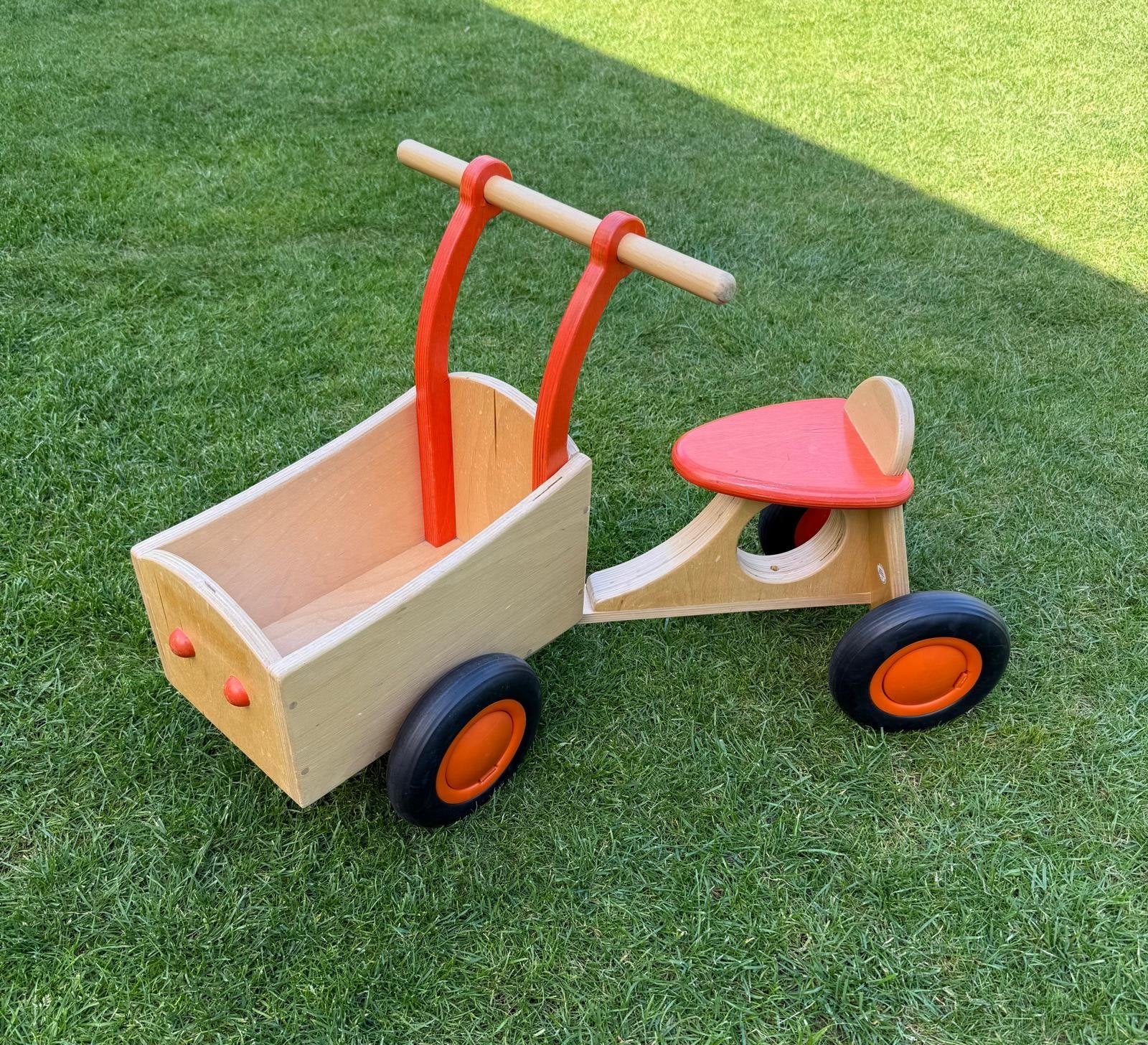Rode Van Dijk Toys Houten Loop-/bakfiets, Kinderen en Baby's, Speelgoed | Buiten | Voertuigen en Loopfietsen, Ophalen, Gebruikt