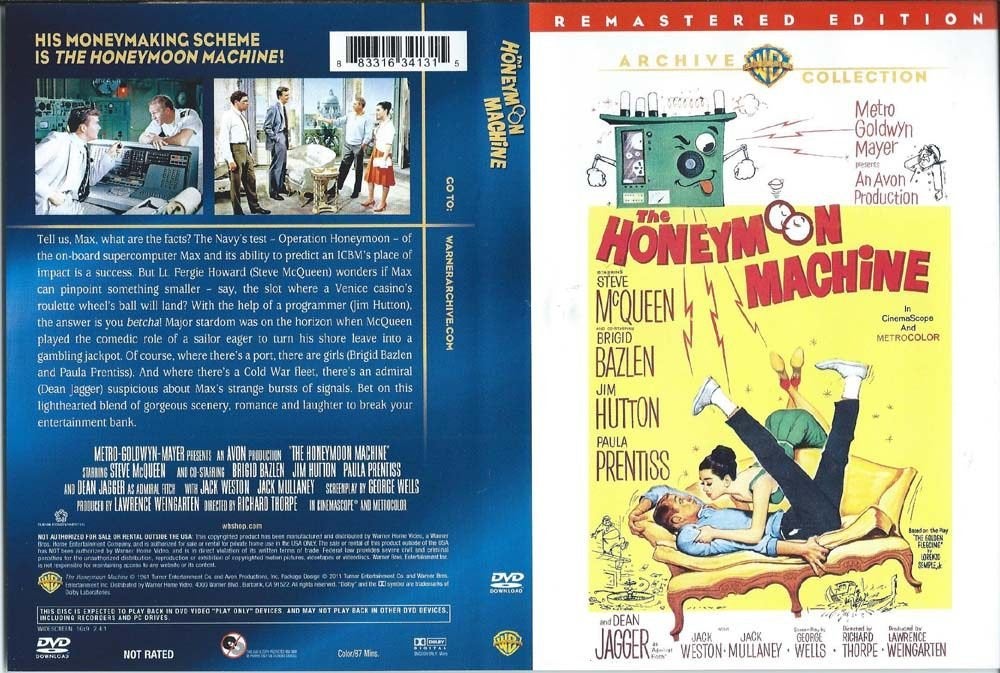 The Honeymoon Machine 1961 DVD met Steve McQueen, Paula, Alle leeftijden, Ophalen of Verzenden, Zo goed als nieuw, Actie en Avontuur